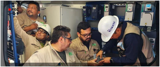 Mechanical Engineers checking VFDs